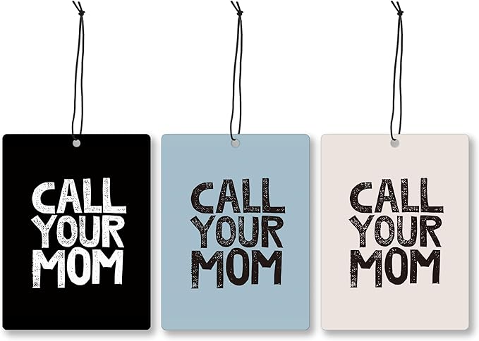 Mancheng-zi Call Your Mom Car Air Freshener 3Pcs, College Girls Guys Boys Gag Gifts Air Freshener Hanging for Dorm Cars Closet Drawer or Books, Funny Cute Car Accessories Mirror Decor for Women