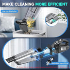 Handheld Vacuum Cordless, 15000PA Strong Suction Hand Held Car Vacuum Cleaner Portable with Multi-Nozzles & Washable Filter, Lightweight Dust Busters Rechargeable for Home, Car, Office, Pets