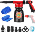 Updated 16 IN 1 Car Wash Foam Gun, Foam Cannon,Adjustable Hose Wash Sprayer with 2.5 to 6 Bars Foam Blaster,Suitable for Car Cleaning and Garden Use with 1/2” Quick Connector(Black)