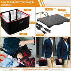 Aotto Portable Oven, Electric Lunch Box Food Heater - 12V/24V/110V 3-in-1 Car Food Warmer - Heated Lunch Box for Adults - Cook, Reheat & Keep Meals Warm for Car, Truck, Travel, Work, Home - Black Red