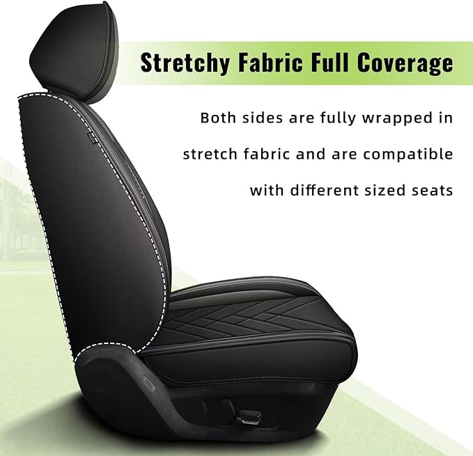 AOMSAZTO Car Seat Covers Fit for Kia Soul 2010-2025 2026 Premium Front Seat Covers Waterproof Leather Automotive Seat Covers Compatible with Airbag (2 Seats,Grey)