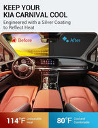 Proadsy Windshield Sun Shade for Kia Carnival 2022-2025 2026 4-Layer Foldable Front Sunshade Protector Sun Visor Blocks UV Rays Keep Car Cooler Accessories