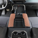 2PCS Center Console Armrest Cover for Toyot@ Tundra 2022-2025 /Sequoia 2023-2025 Accessories, Leather Front Seat Armrest Box Cushion Protector Waterproof Anti-Scratch (Left-Hand Drive)