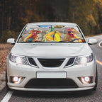 Socira Funny Rooster Chicken Car Windshield Sunshade Umbrella Foldable Umbrella Sun Shade Windshield Cover Sunshade Car Accessories Blocks Uv Rays Keeps Cool (57" X 30")