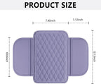 Upgraded Car Center Console Cover,Microfiber Leather Car Armrest Cover Cushion with 2 Storage Bags,Universal Cars Armrest Storage Box Cars Interior Accessories for Most Vehicles (Purple)