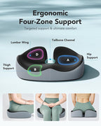 HUANUO Seat Cushion for Office Chair, Extra Large Memory Foam Cushion for Office Chair,Car & Wheelchair - Sciatica & Tailbone Pain Relief for Long Sitting, Ergonomic Design with Anti-Slip Bottom
