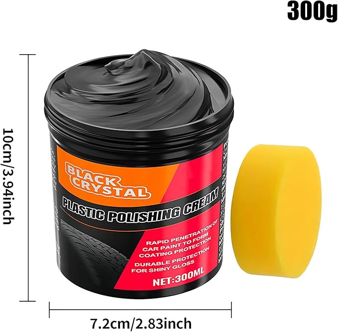 Trim Restorer, 300g Car Trim Restorer with Sponge, Automotive Detailing Supplies Cleaner Paste, Car Dashboard Scratch Remover Repair Wax for Vehicles Headlights Trims