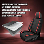 Car Seat Covers for VW Eos 2007-2016, Premium Nappa Leather Car Seat Cover, Stylish Sport Seat Covers， Automobile Seat Cover Sets.(Standard 5 Seats/Black Red)