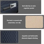 Upgraded Car Center Console Cover,Microfiber Leather Car Armrest Cover Cushion with 2 Storage Bags,Universal Car Armrest Storage Box Interior Accessories for Most Cars (Blue)