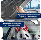 GENANY Panda Windshield Sun Shade for Car SUV Truck (55x30 Inches), Front Window Visor for Windows, Protector Blocks UV