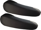 FH Group Flat Cloth Fabric Armrest Cover Semi-Universal Fit, One Pair Black