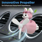 Pilot Car Air Freshener, Cute Rabbit Car Vent Clip Air Freshener with 4 Fragrant Tablets Automotive Air Outlet Fan Diffuser, Automotive Interiors Vent Decoration (Pilot Rabbit)