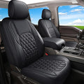 Huidasource Tacoma Front Seat Covers, Leather Car Seat Covers Custom Fit for Toyota Tacoma 2016-2023 2022 2021 Double & Crew Cab SR, SR5, Limited, TRD Pro, TRD Sport, Off-Road (Front Pair/Black)