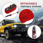 Car Duster Exterior Scratch Free,Car Dust Brush with Extendable Telescoping Handle to Remove Dust Pollen,Duster for Car,Truck,RV and Motorcycle,Large Auto Mop Duster Head, Wax Cotton Hair