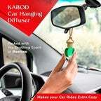 Kabod Bamboo Car Air Freshener | Hanging Essential Oil Diffuser | Natural Odor Eliminator | Long-Lasting Fragrance | 10 ml