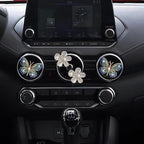 Bling Butterfly Crystal Daisy Air Fresheners, 4 Pcs Rhinestone Diamond Flower Car Decoration, Bling Car Accessories for Women