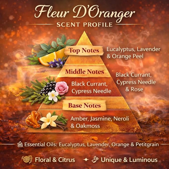 Car Air Freshener with 1 Oz Refill included | Car scented on the go | Car Air Freshener | Long Lasting Hanging Fragrance | Phthalate Free Fragrance (Fleur D'Oranger, 10 ml)