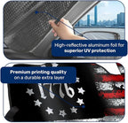 GENANY We The People Windshield Sun Shade for Car SUV Truck (55x30 Inches), Memorial Day Sun Shade Windshield for Windows, Protector Blocks UV, Car Decor