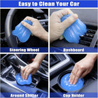 AUTODECO Windshield Cleaner Tool, 17Pcs Car Interior Detailing Kit, Detailing Brush, Towels, Duster, Car Cleaning Kit Interior for RVs, Truck, Trailer (Blue)