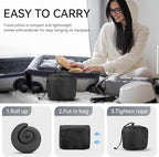 SZXYX Travel Pillows for Airplanes, 100% Pure Memory Foam Neck Pillow for Airplanes, Comfortable Breathable Cover, 360° Support Stowable Pillows for Sleeping, Car, Airport Travel Essentials Black