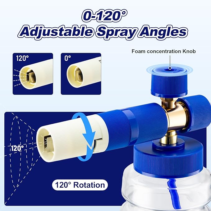 REALYOU Foam Cannon, Foam Cannon for Pressure Washer with 1/4 Inch Quick Connector, Additional 1.1mm Orifice Nozzle and 1L Bottle