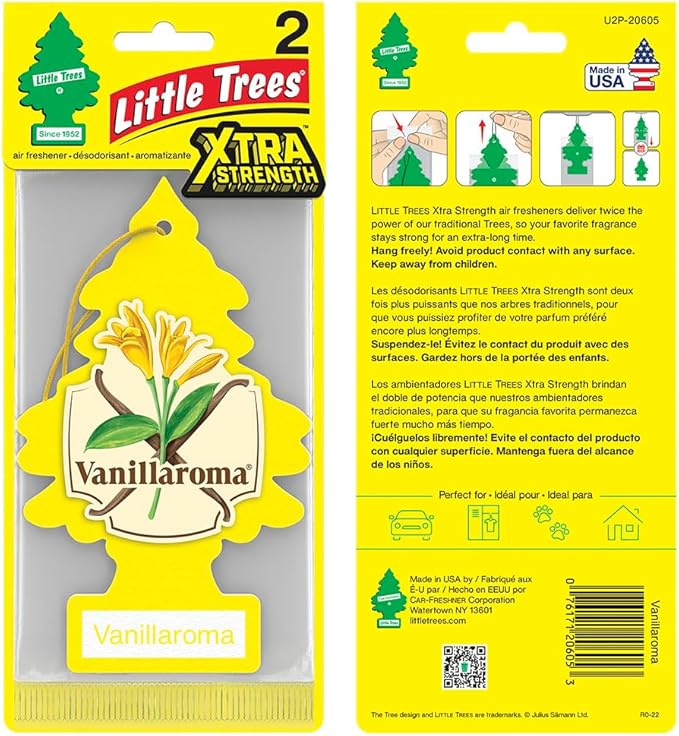 LITTLE TREES Car Air Freshener | Xtra Strength Provides Long-Lasting Scent for Auto or Home | Extra Boost of Fragrance | Vanillaroma, 24 Air Fresheners