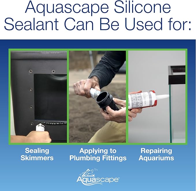Aquascape Black Silicone Sealant – Safe for Fish, Waterproof, Flexible, and Durable Adhesive for Ponds, Water Features, and Aquariums, 10.1 oz, 29186