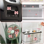 Bow Car Air Freshener Clips, 4 Pcs Cute Bow Car Air Vent Clip, Coquette Auto Air Conditioning Outlet Diffuser Perfume Clips, Interior Decoration, Auto Decor for Women Girls (Pink, 1.69in)