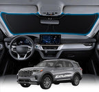 Wigoo for Ford Explorer Windshield Sunshade [OEM Design, 100% Sun Blockage] Foldable Heat Insulation Sun Shade with Storage Bag, for Ford Explorer (2020-2026), Silver Coating