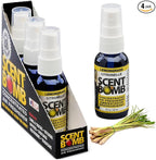 Scent Bomb Air Freshener Spray, Long-Lasting Odor Eliminator - Effective Deodorizer for Home & Car, Fresh Room Spray for Kitchen, Bathroom & Smell Neutralizer - 1 oz Pack of 4, Lemongrass Scent