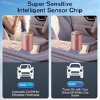 Car Air Freshener, Smart Car Air Fresheners Diffuser with 100ml Fragrance, Long Lasting Lasts 6 Months, RGB Music Syncing Light, Auto On/Off, 5 Adjustable Car Aroma Diffuser for Women, Rose Gold