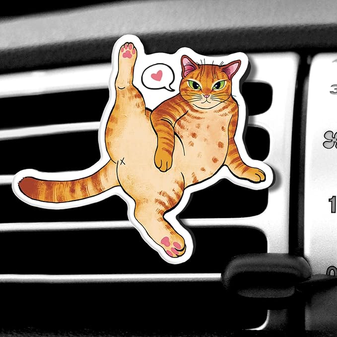 WIRESTER Fresh Scented Car Air Freshener Vent Clip, Decorative Accessories, Interior Decoration for Cars - Cute Animal Butt, Cute Dog Cat, Dog Butt Looking Back, Dog Lying
