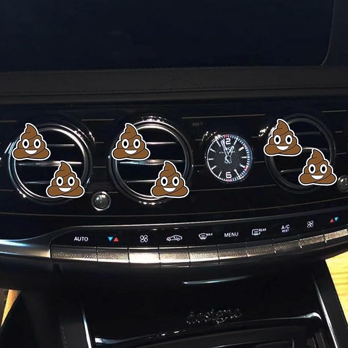 Funny Poop Air Vent Clips - 6 Pcs Face Car Air Fresheners Vents Clips Car Diffuser Cute Accessories for Women