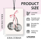 Lacama Pink Preppy Bow Car Air Freshener 3Pcs, Funky Pink Bow Disco Ball New York News Cars Scents Air Freshener for Women Girls Gifts, Coquette Girly Car Accessories Interior Mirror Decor Hanging