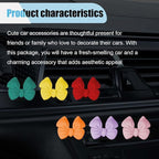 6PCS Bow Car Air Freshener Clips, Cute Air Conditioning Vent Clip, Aesthetic Car Interior Decoration Accessories, Automotive Dashboard Air Vent Trim Clip for Women Girl (Colorful 2)