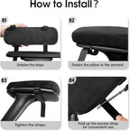 ZNCMRR 2 Pack Office Chair Armrest Pads Covers with Memory Foam Elbow Pillow for Forearm Pressure Relief, Black Arm Rest Covers for Office Chairs, Wheelchair, Comfy Gaming Chair(Black)