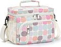 Insulated Lunch Bag for Men & Women, 9L Leakproof Lunch Box Soft Cooler Tote with 5 Pockets, 600D Oxford, EVA Lining, Adjustable Strap for Work, Picnic, Beach&Travel-Corduroy Colorful Plaid