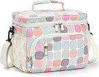 Insulated Lunch Bag for Men & Women, 9L Leakproof Lunch Box Soft Cooler Tote with 5 Pockets, 600D Oxford, EVA Lining, Adjustable Strap for Work, Picnic, Beach&Travel-Corduroy Colorful Plaid