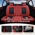 Coverado Car Seat Covers Full Set, Seat Covers for Cars, Car Seat Cover, Car Seat Protector, Leather Car Seat Cushion, Waterproof Car Seat Covers Front Seats and Back Fit for Most Cars(Red&Black)