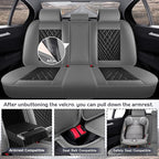 Truck Seat Covers for Toyota Tacoma 2006-2026, Waterproof Premium Leather Full Coverage Car Seat Cover, Muscle Sport Style Auto Interior Seat Cover Sets (Full Set/Gray Black)