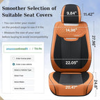 Coverado Car Seat Covers Full Set, Breathable Nappa Leather Seat Covers for Cars, Automotive Seat Covers, Waterproof Front and Back Car Seat Protector Universal Fit Most Cars(Brown&Black)