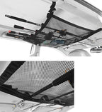 1 Piece Car Fishing Rod Holder, Roof Storage Mesh Bag, 31.5 x 21.3 Inches Reinforced Load Bearing Adjustable to Avoid SaggingDouble-Layer Mesh Organizer,Universal