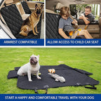 BESULEN Dog Car Seat Cover for Back Seat, Waterproof Dog Bench Seat Pad Compatible for Armrest & Seat Belt, Universal Nonslip Durable Soft Pet Protector for Cars Trucks & SUV (Orange Edge)