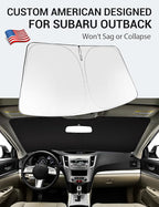 Proadsy 2026 Upgrade Windshield Sun Shade Custom Fit 2010-2014 Outback Foldable Front Sunshade Protector Sun Visor Blocks UV Rays Keep Car Cooler