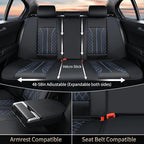 FLORICH Leather Seat Covers for Cars, Car Seat Cover Full Set Luxury Faux Leather Waterproof Seat Cover Full Coverage Seat Protector Universal Fit for Most Cars SUV Trucks, Black&Blue Line