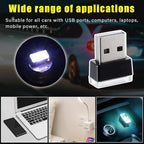 Augeny 4 PCS USB LED Car Interior Atmosphere Lamp, Plug-in USB Decor Night Light, Portable Auto Ambient Lighting Kit, Universal Vehicle Interior Accessories for Most Cars (White & Ice Blue)