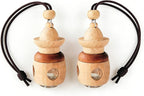 2 Pack Hanging Car Air Freshener Diffuser, Refillable Glass Bottle with Wooden Cap, Long Lasting Drift Car Air Freshener for Women Men - Car Fresheners, Car Accessories-A2