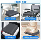 Seat Cushion for Office Chair, Memory Foam Chair Cushions, Car Seat Cushion for Long Sitting, Desk Chair Cushion for Pressure Relief, Non-Slip Bottom, Washable Cover, X-Large, Grey