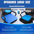 Gel Seat Cushion - 17x17 inch Extra Large Egg Seat Cushion Chair Pads with Non-Slip Cover for Sciatica & Back Pain - Office Chair Car Seat Cushion - Coccyx Cushion for Tailbone Pain