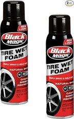 Black Magic 120269 Tire Wet Foam - Specially Formulated Thick Tire Spray Foam Clings to Tires to Dissolve & Clean Dirt while Shining & Protecting, 18 Fl. Oz. (Pack of 2)
